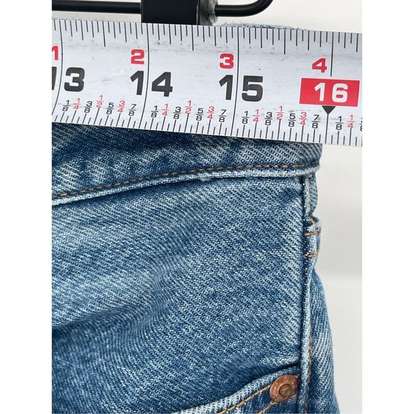 Levi's Wedgie Straight Jeans Women's Size 30 Blue High Rise Distressed - Picture 6 of 13